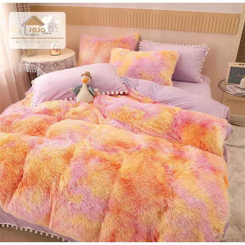 Lenjerie Fluffy Super Pufoasa 6 Piese, Lila Pestrit-JO488