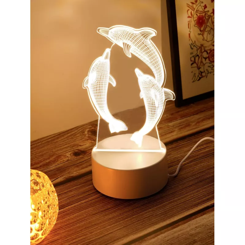 Inovius Lampa decorativa 3d - delfini - 11x17cm