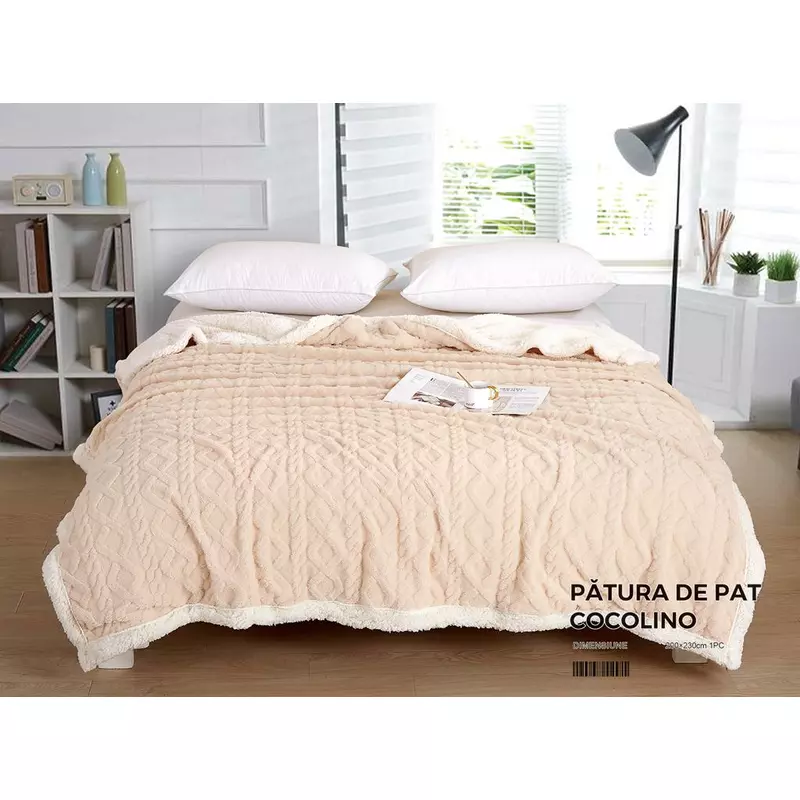 Patura cocolino cu blanita pentru pat dublu - lj150