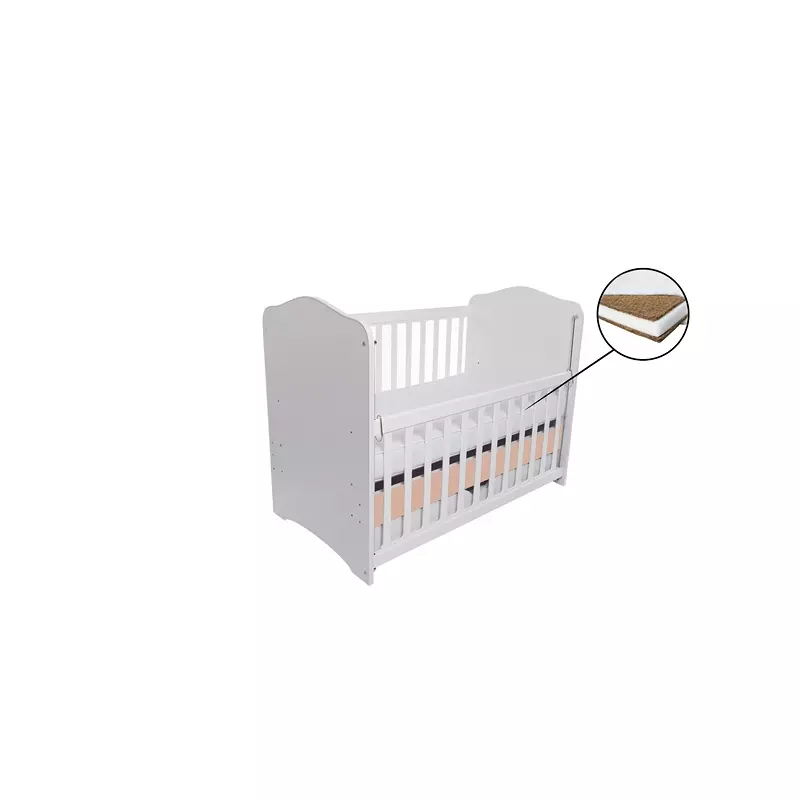Patut Eurogloria Como culisant cu sertar - Alb cu Cappucino + Saltea Cocos 7 cm