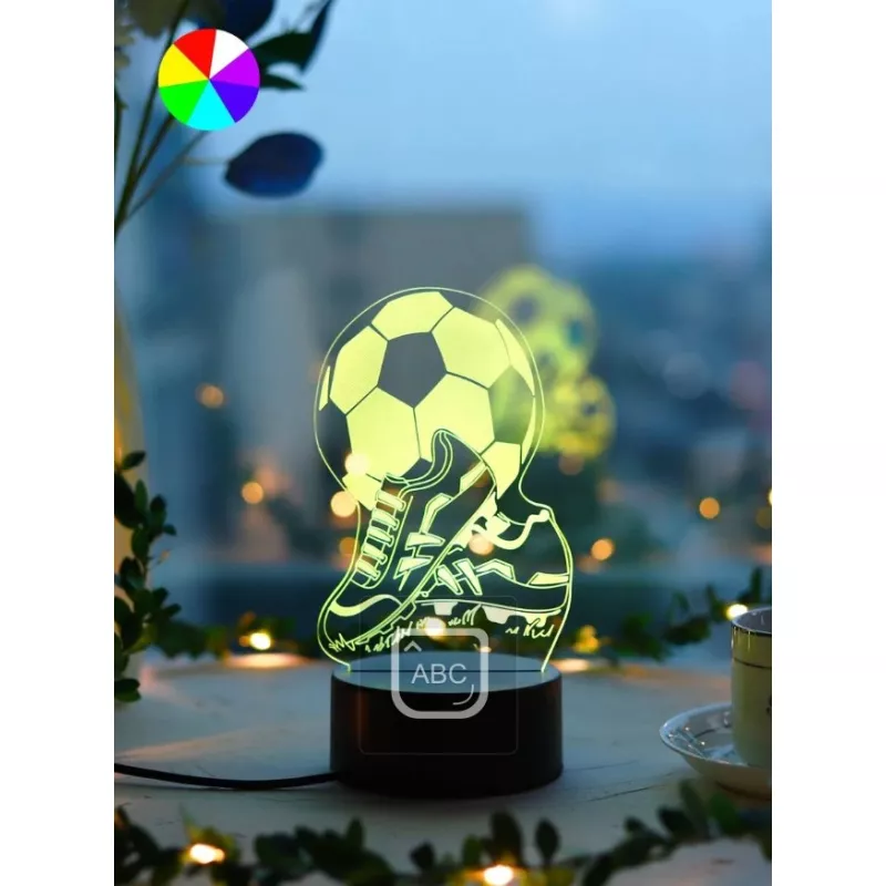 Inovius Lampa decorativa 3d minge si ghete fotbal - 11 x 9.7 x 21 cm