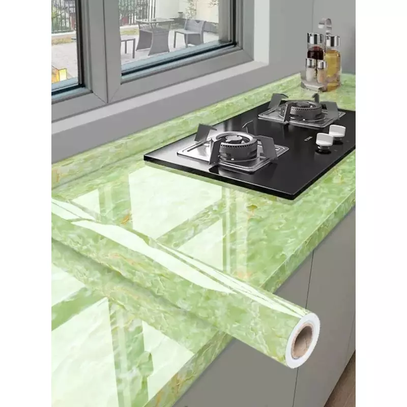 Autocolant Bucatarie Rola -Model Elegant Marmura Verde,300x45cm