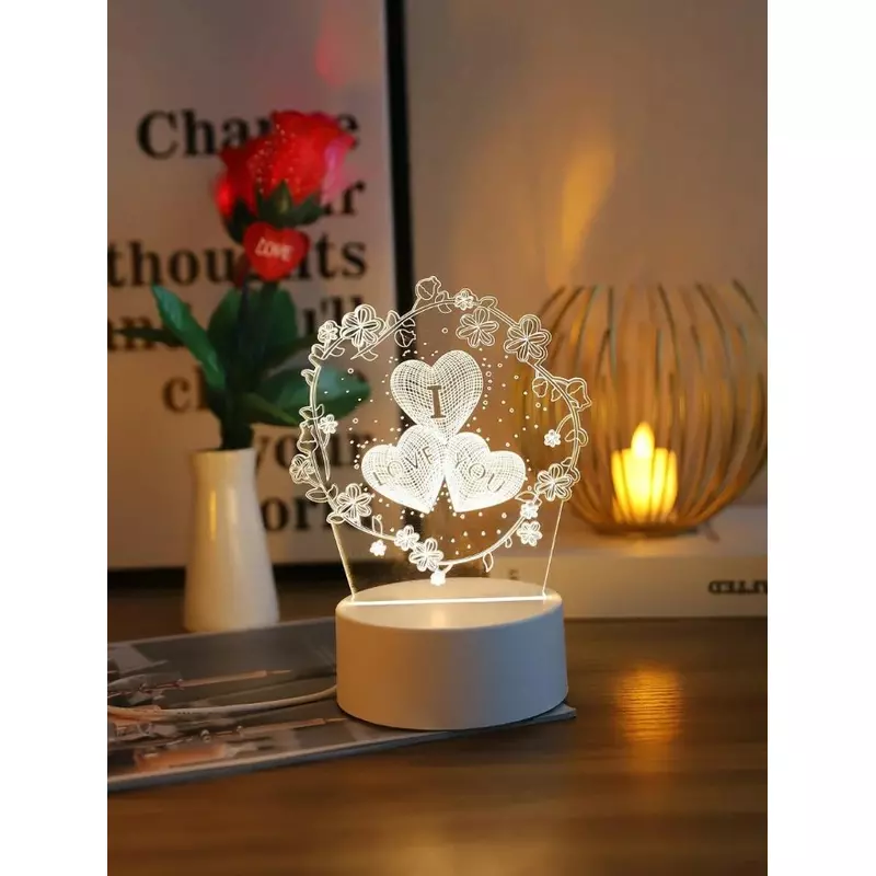 Lampa Decorativa 3D Inimioare 