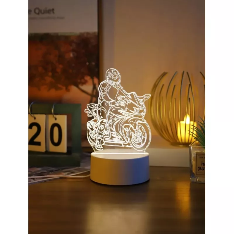 Inovius Lampa decorativa 3d motociclist - 11.3 x 10 x 18.5 cm