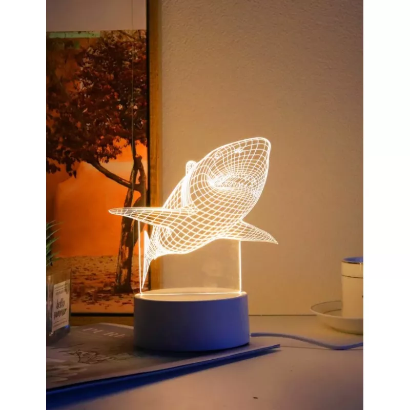 Lampa Decorativa 3D Rechin - 14.5 x 10 x 17.1 cm