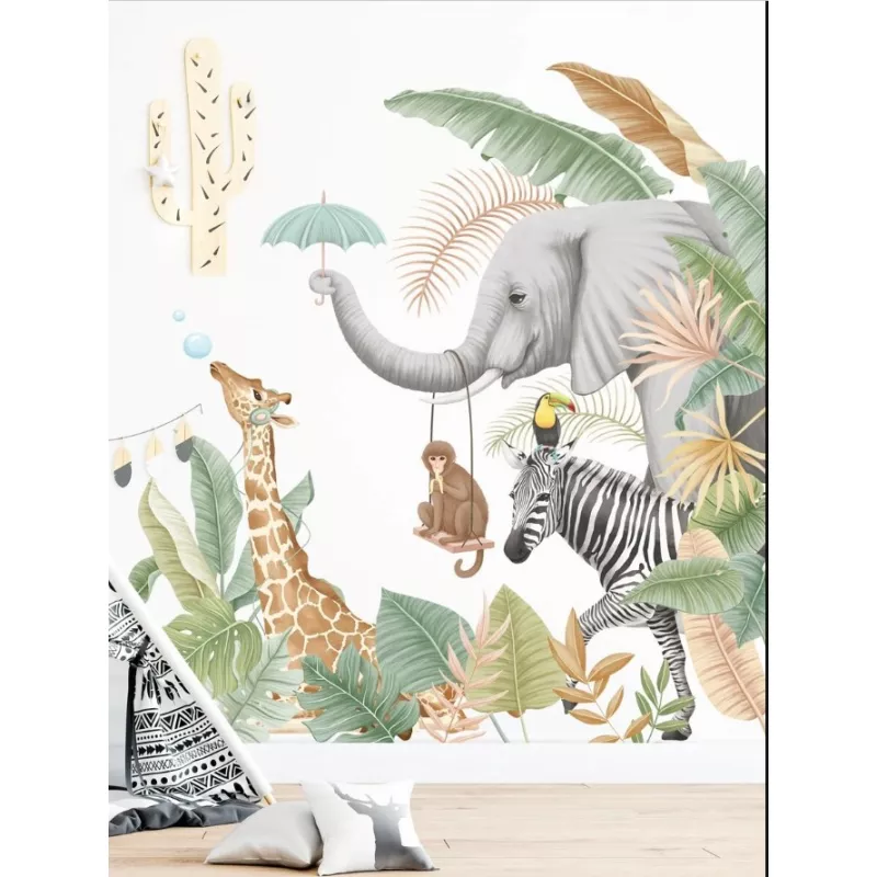 Sticker Perete Autocolant Animale in Jungla - 50x65cm - 61761