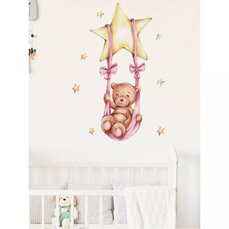Sticker Perete Autocolant Ursulet in leagan 90x30cm