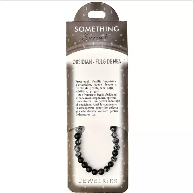 Bratara pietre semipretioase - Obsidian-Fulg de Nea