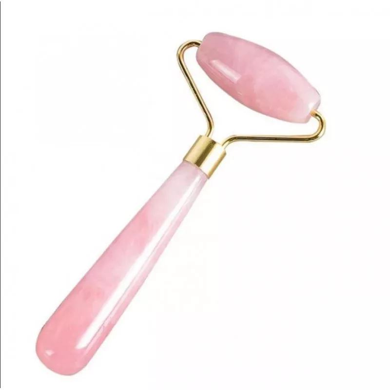 Inovius Aparat masaj facial din quartz cu maner - roz