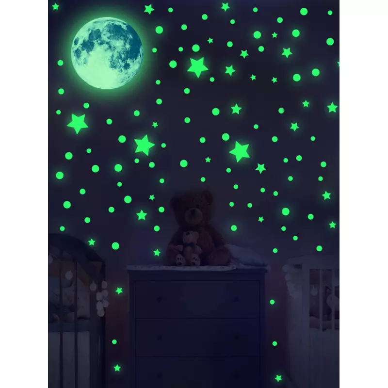 Sticker Perete Autocolant Fosforescent Luna si Stele