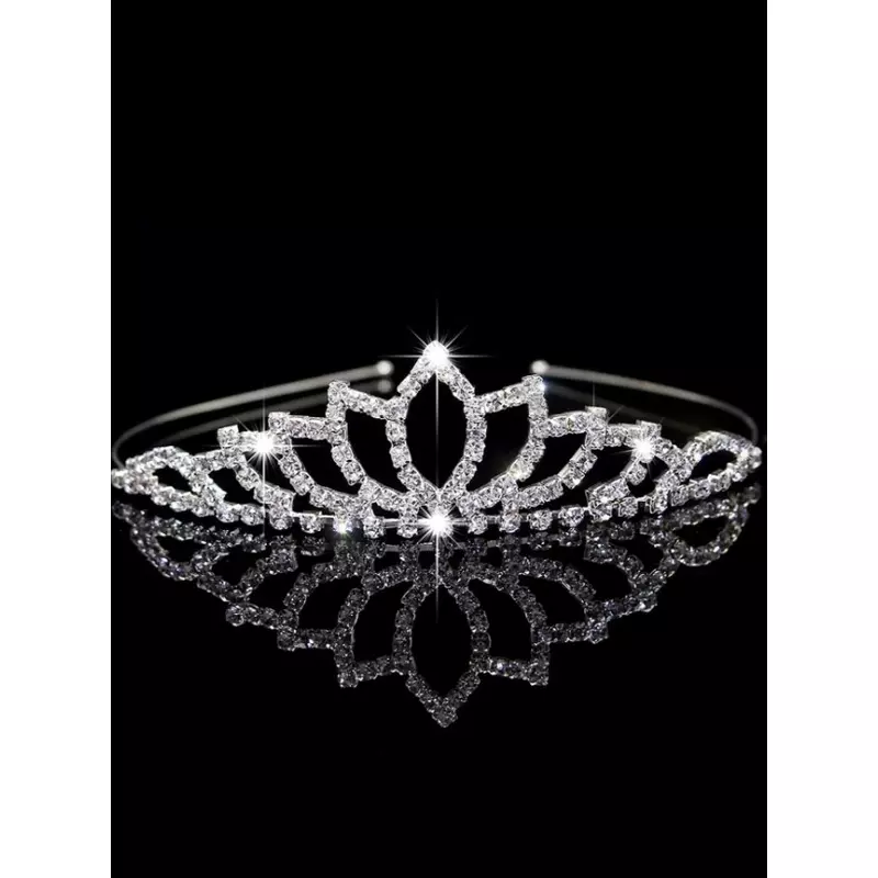 Diadema (Coronita) Mireasa cu  Strasuri - Argintie - Circumferinta 39 cm