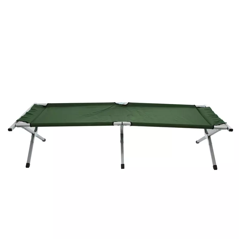 Sezlong camping, pliant, structura metalica, verde, 190 x 65 x 42 cm