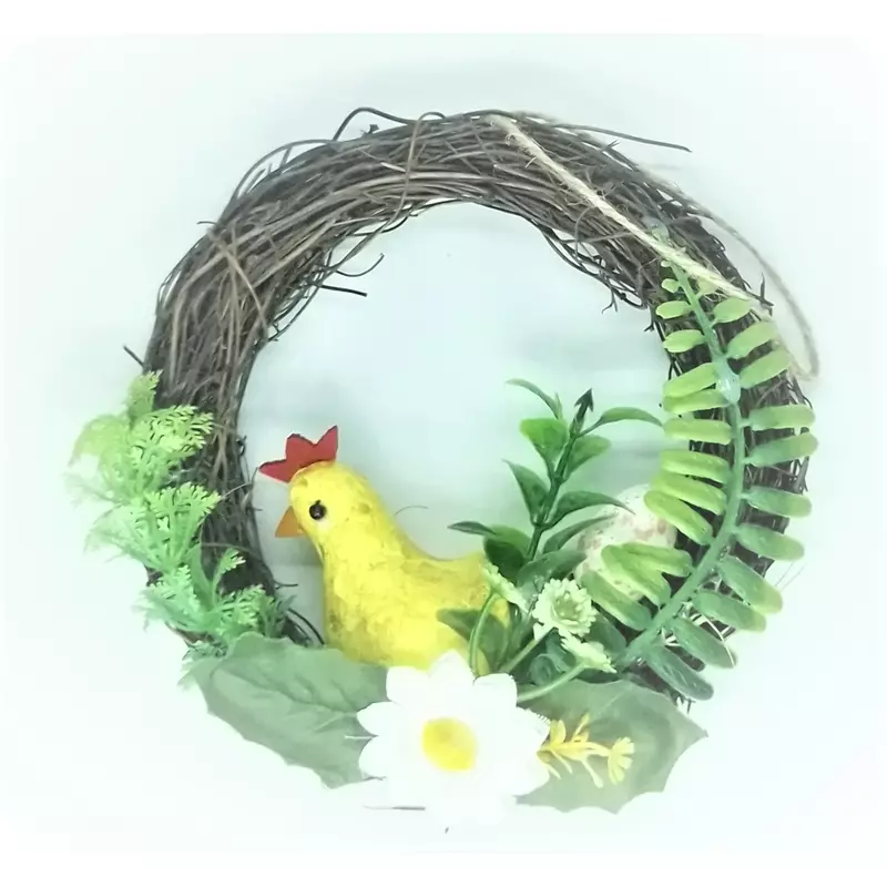 Coronita decorativa de Paste cu gaina si oua, 18 cm