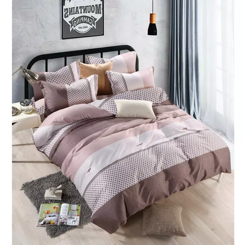 Lenjerie de Pat Bumbac Finet, 1 Persoana , 4 Piese- JO387