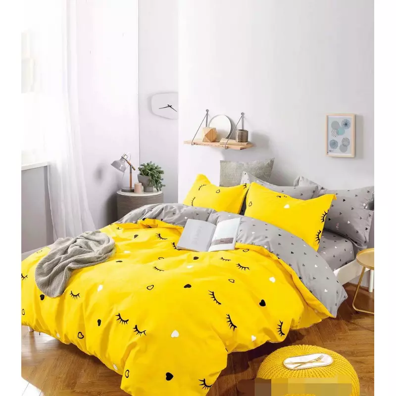 Lenjerie de Pat Bumbac Finet, 1 Persoana , 4 Piese- JO389