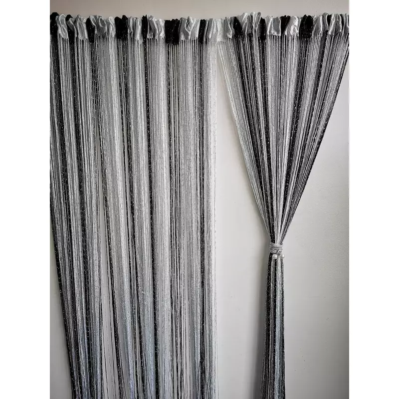 Perdea Franjuri Negru, Alb si Gri , 3x3 m - 1COL14