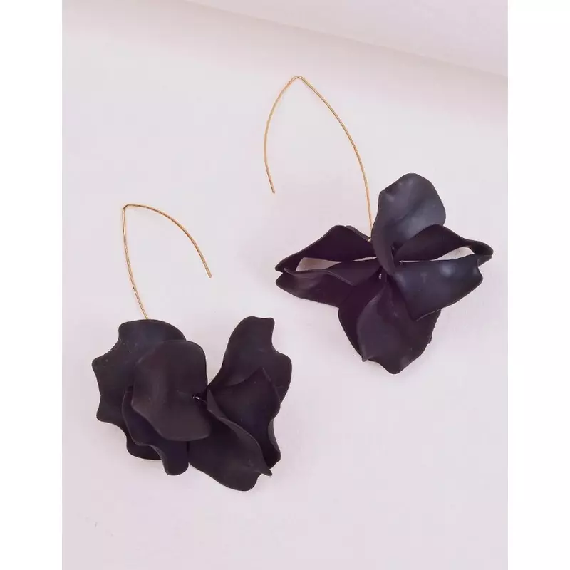 Cercei lungi floare neagra