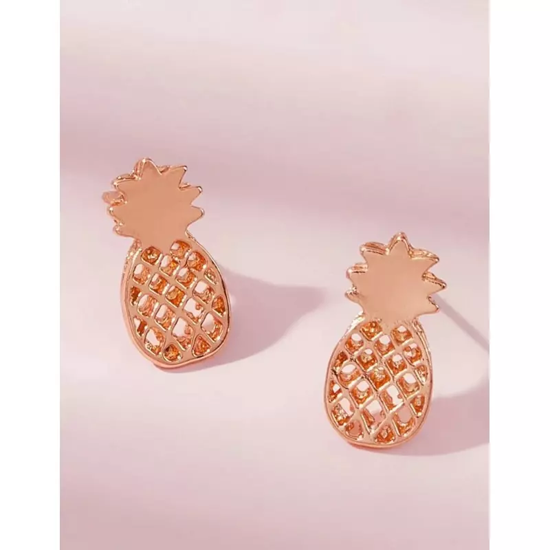 Cercei aurii ananas