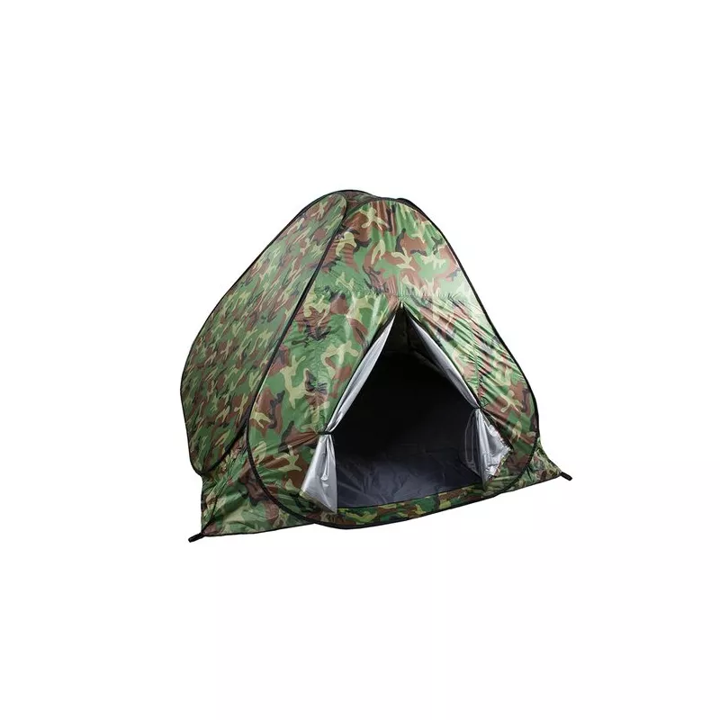 Cort camping, Verk Group, 3-4 persoane, impermeabil, cu husa, camuflaj, 200x200x130 cm
