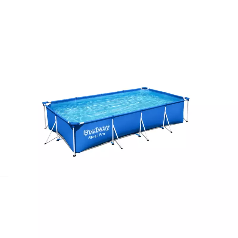 Piscina Cadru Metalic Bestway Steel Pro, dreptunghiulara, 400x211x81 cm, albastru