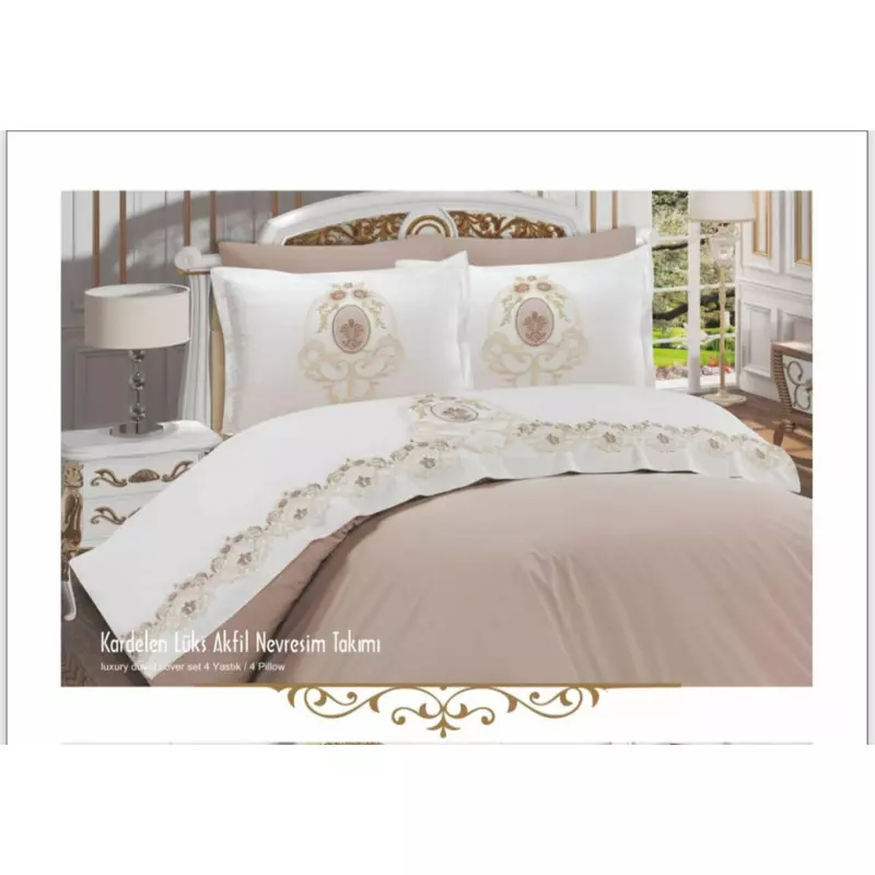 Lenjerie de pat bumbac 100% 6 piese cream