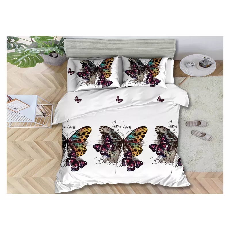 Lenjerie de Pat Bumbac Satinat 3D cu 4 Piese- SIPRB-477