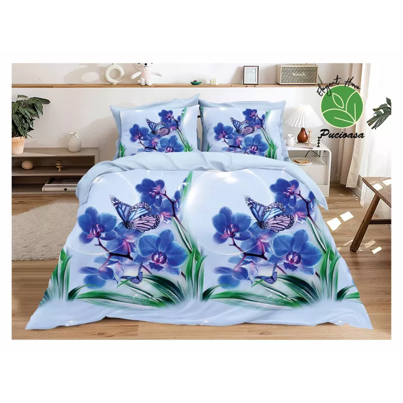 Lenjerie de Pat Bumbac Satinat 3D cu 4 Piese-SIPRB-587