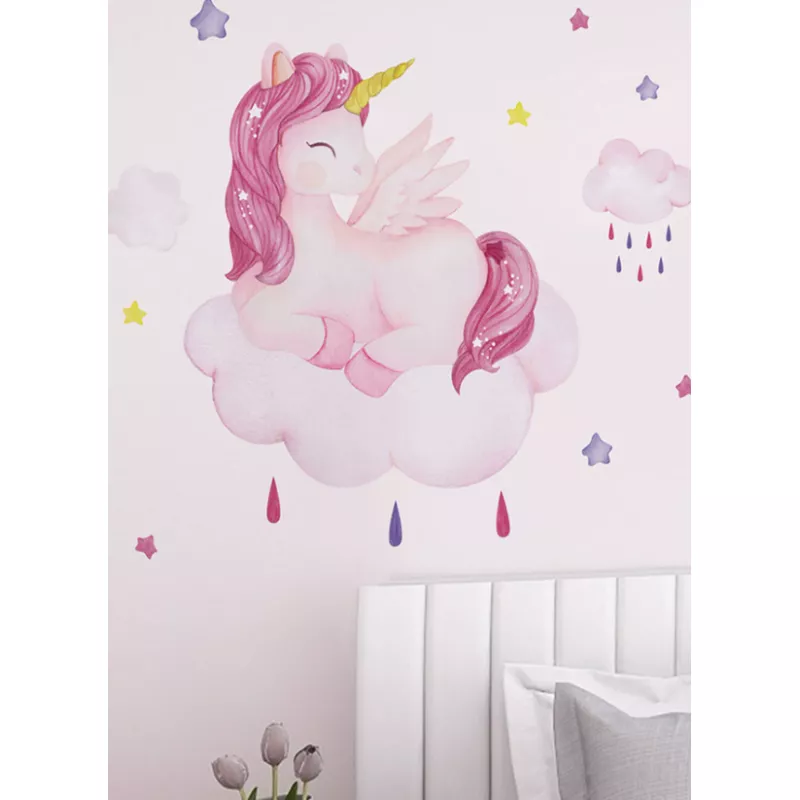 Sticker Perete Autocolant Unicorn pe nor 30x60cm