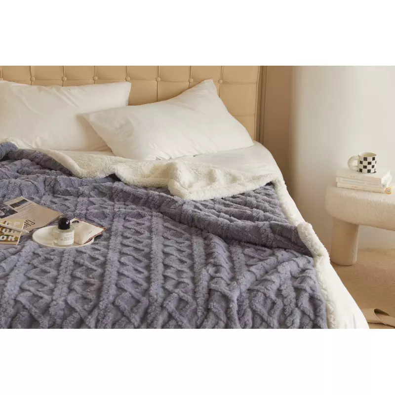Patura Cocolino cu Blanita Uni, Model Tricotat-JO261 GRI DESCHIS