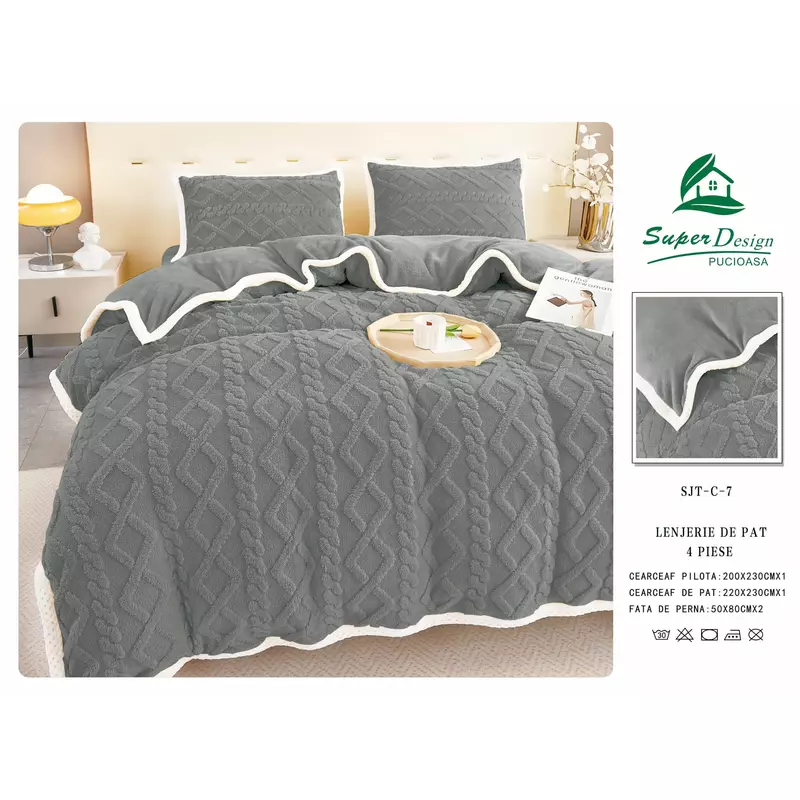 Lenjerie Cocolino 4 piese pentru pat dublu- FLR106