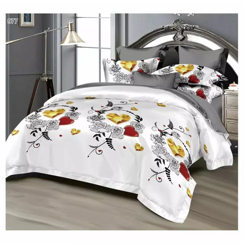 Lenjerie de pat Bumbac Finet 6 piese cu elastic - PUC78