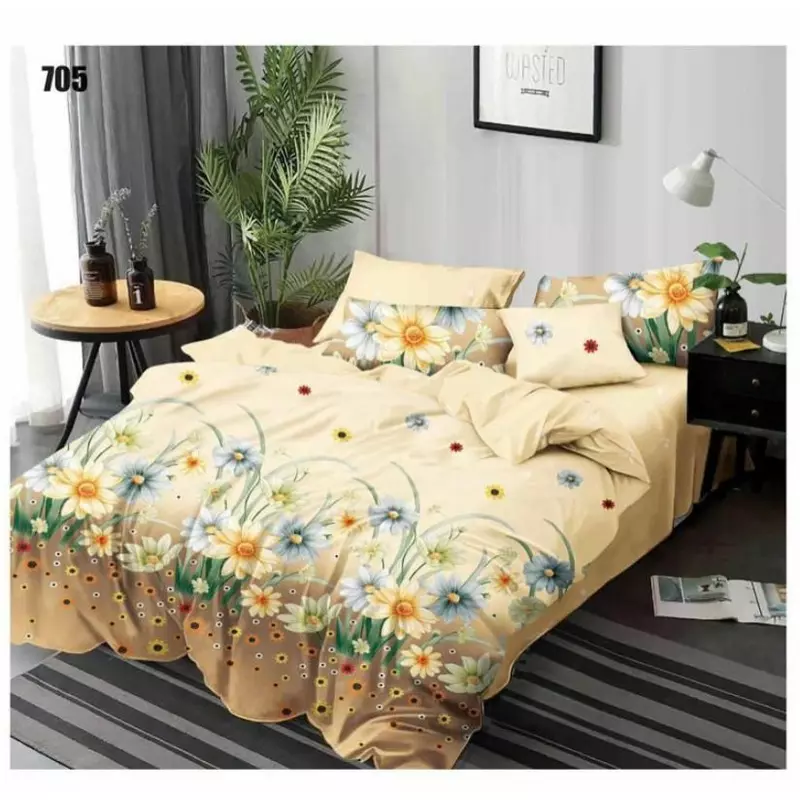 Lenjerie de pat Bumbac Finet 6 piese cu elastic - PUC87